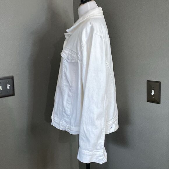 Gloria Vanderbilt Creamy White Melanie Stretch Jean Jacket - Picture 11 of 15